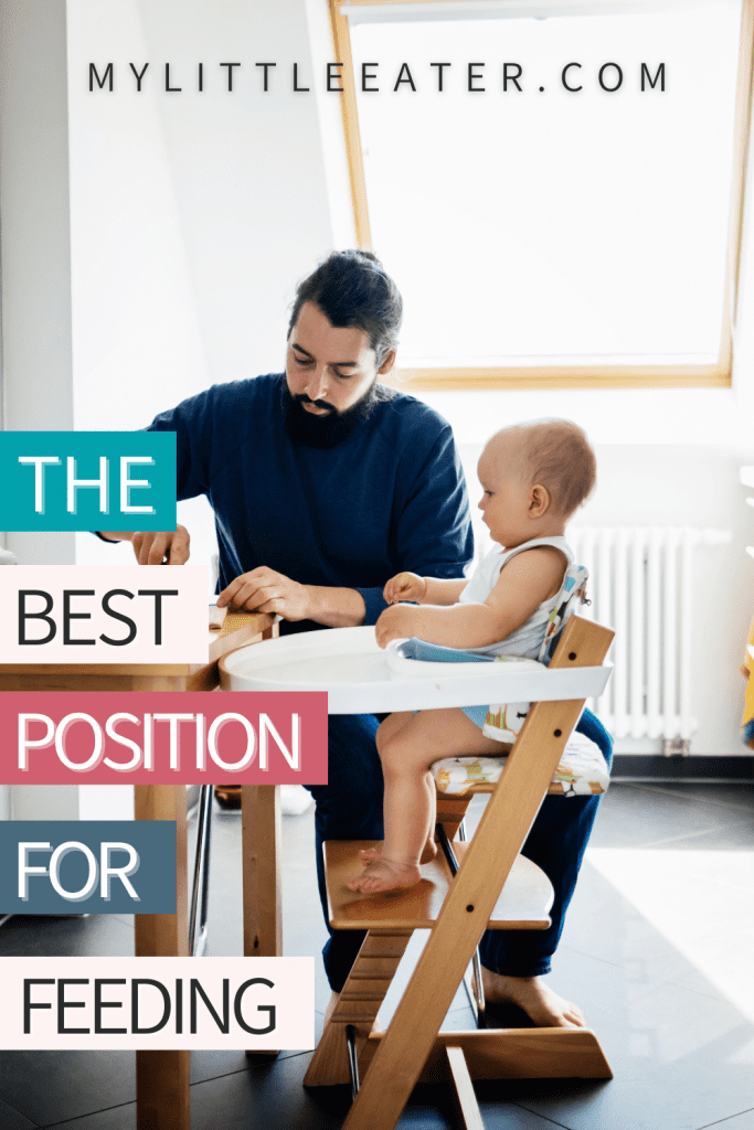 the best position for feeding solid foods safely