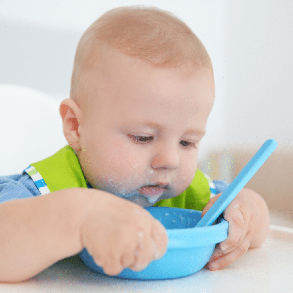 child eats table food when starting solids