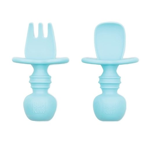 Bumkins silicone baby fork and spoon set