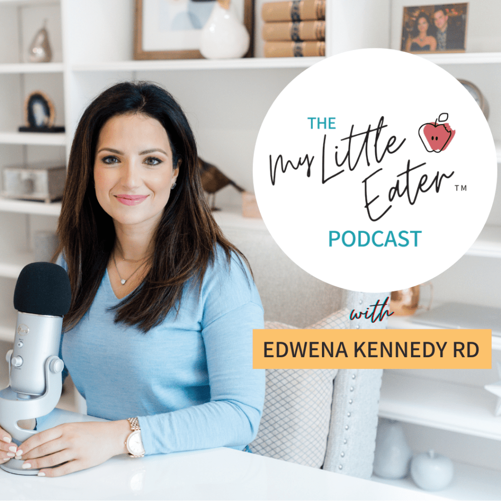 Episode art for episode "The My Little Eater Podcast". Pictured is Edwena Kennedy, Registered Pediatric Dietitian.