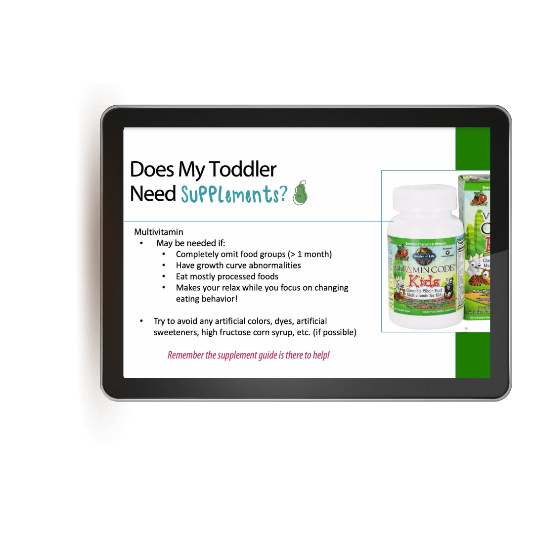 feeding toddlers online course lesson on supplements and vitamins for toddlers