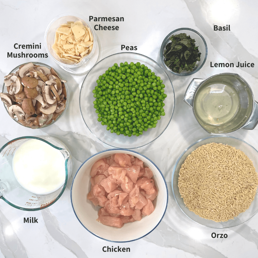Mushroom Orzo Ingredients