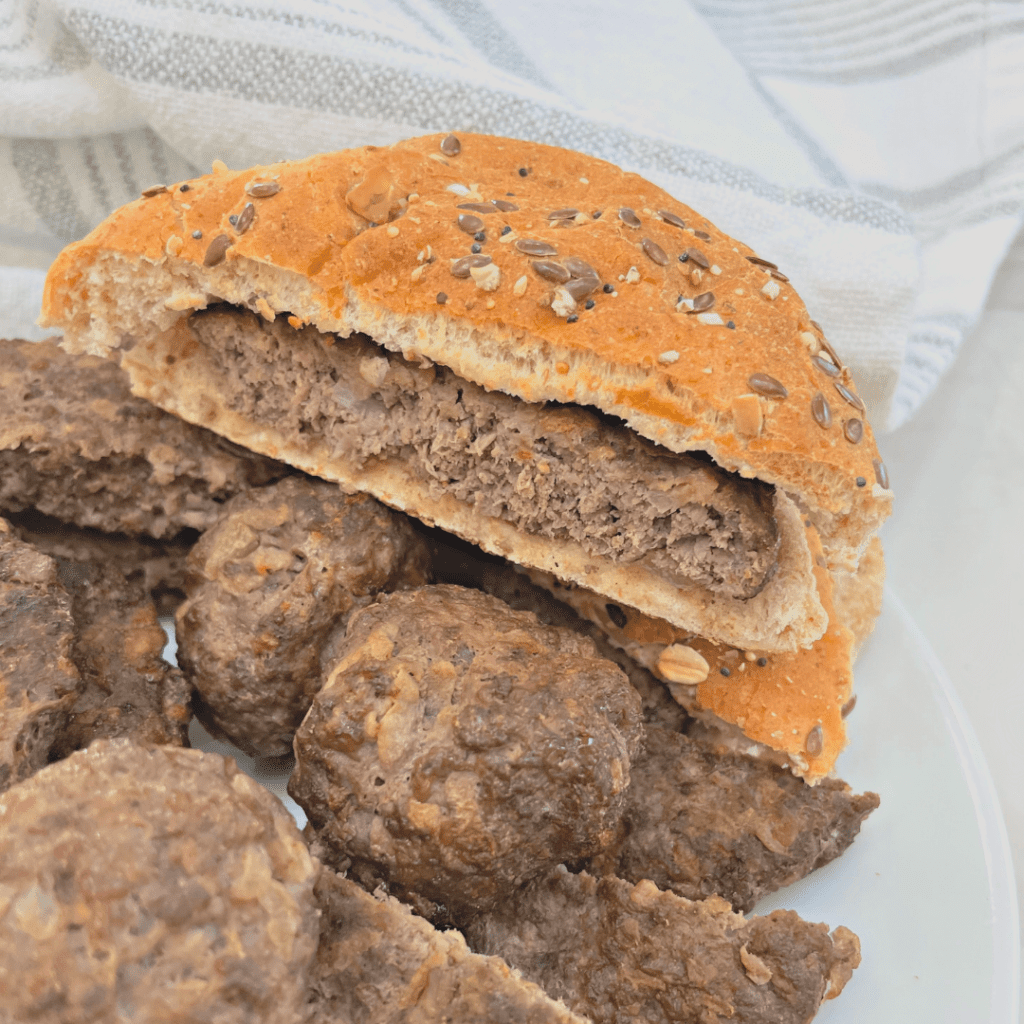 Apple sage ground beef burger for babies and toddlers