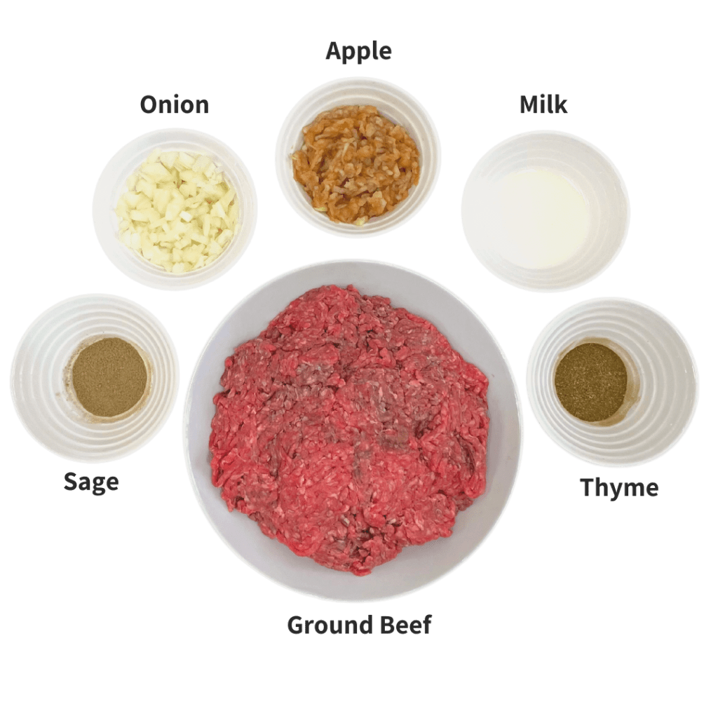 ingredients required for apple sage baby burgers