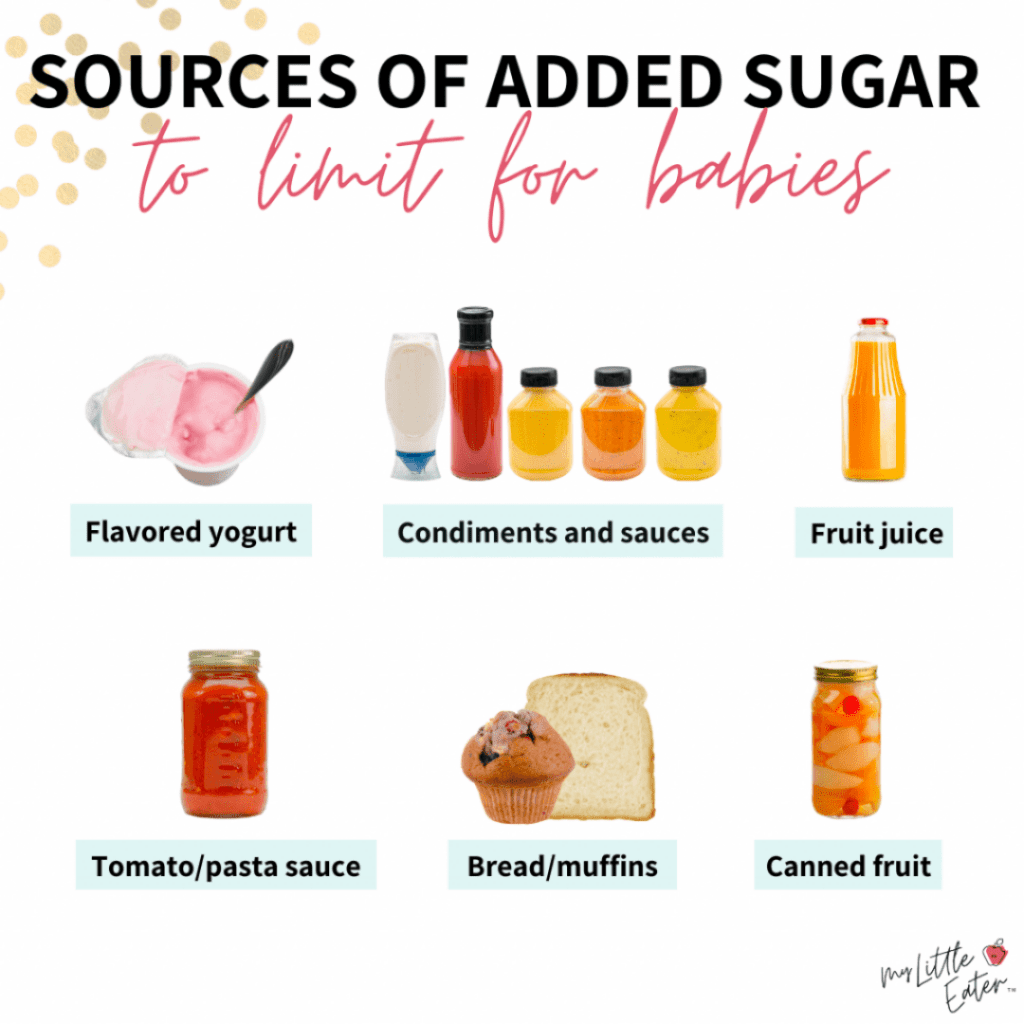 limiting and/or avoiding completely these sources of added sugar for baby's diet
