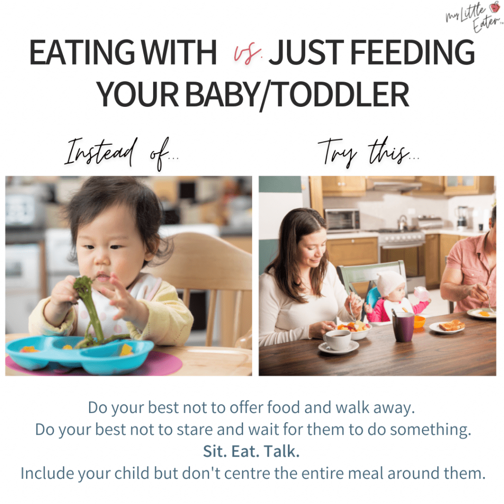 sit and eat with baby for longer meal time