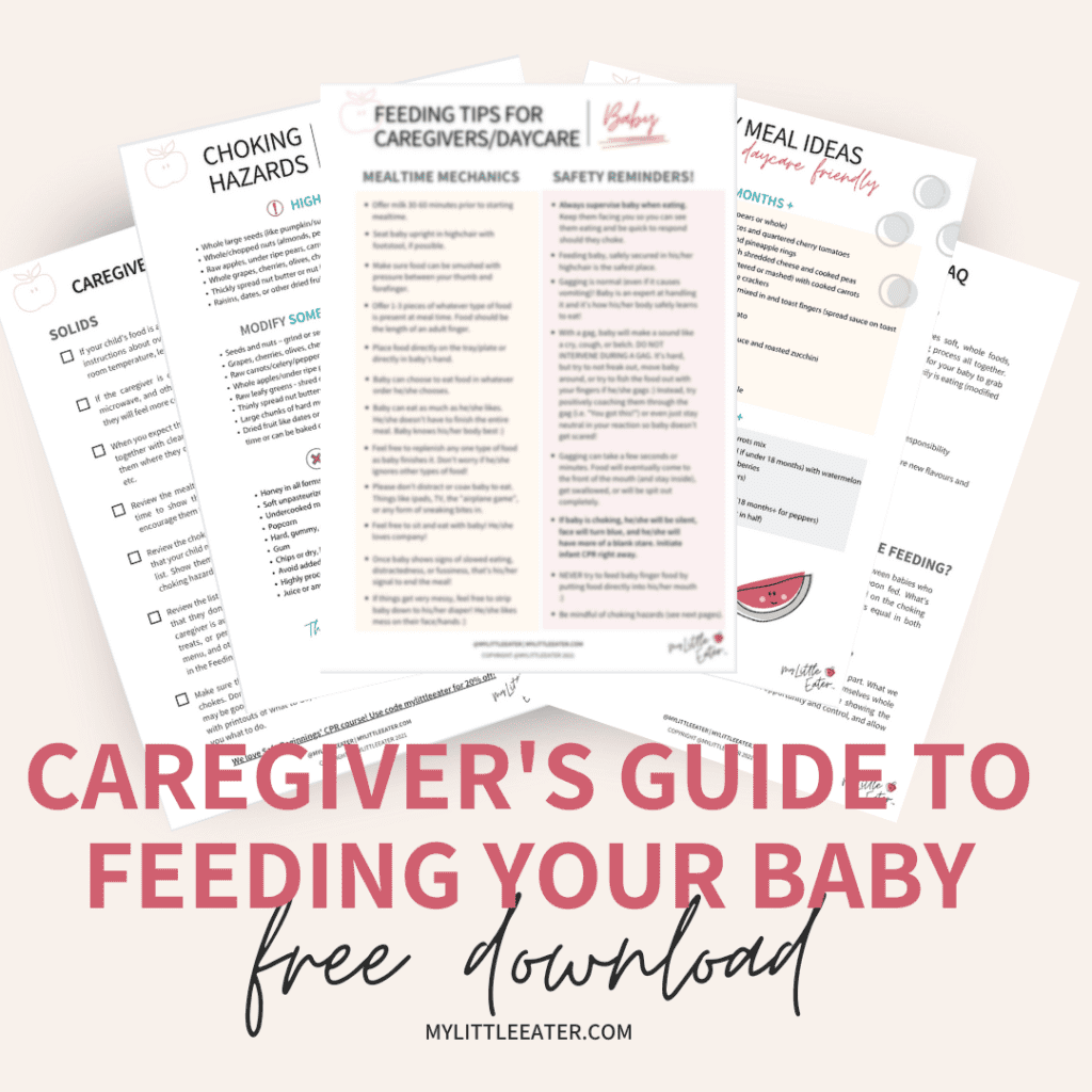 caregiver guide to start baby led weaning by My Little Eater