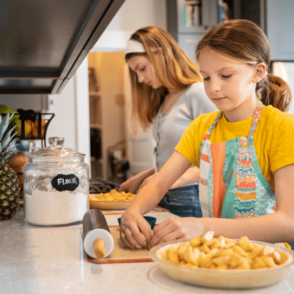 kids cooking for family
