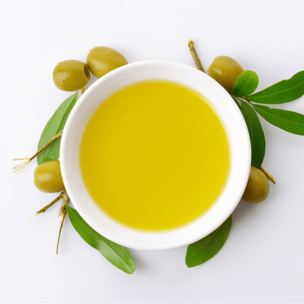 How to add fat to your child’s diet using oil such as avocado oil or olive oil; image of a bowl of oil