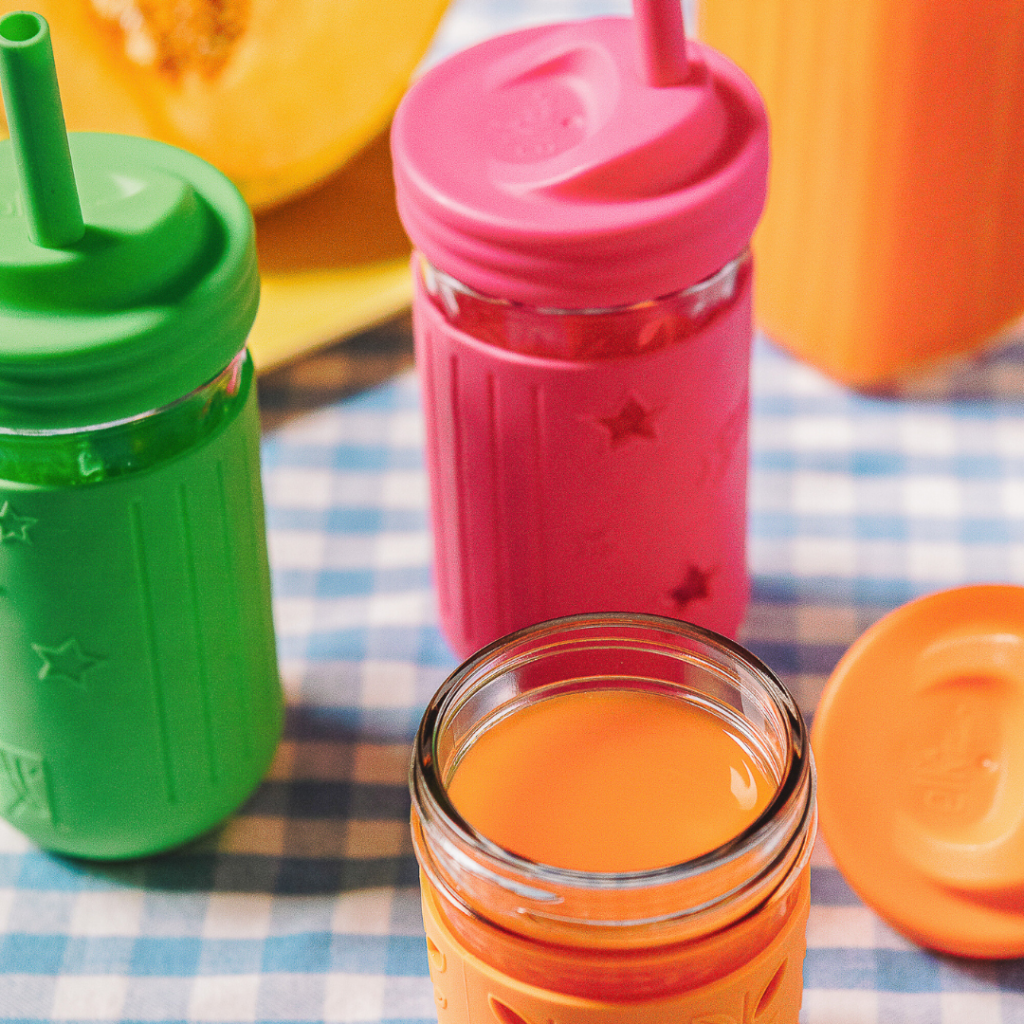 smoothies as a tasty treat for a toddler in an Elk and Friends straw cup (great sippy cup alternative)