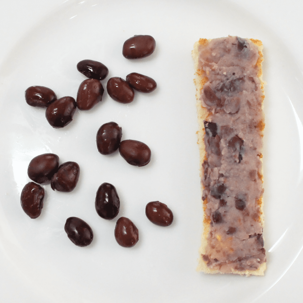 meal ideas to pack for a daycare center; whole beans and beans mashed on toast