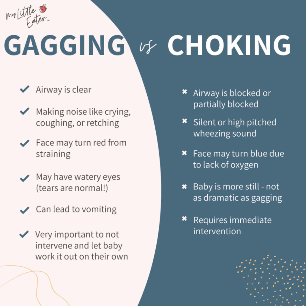 the difference between gagging and choking; image of chart by My Little Eater on gagging vs choking