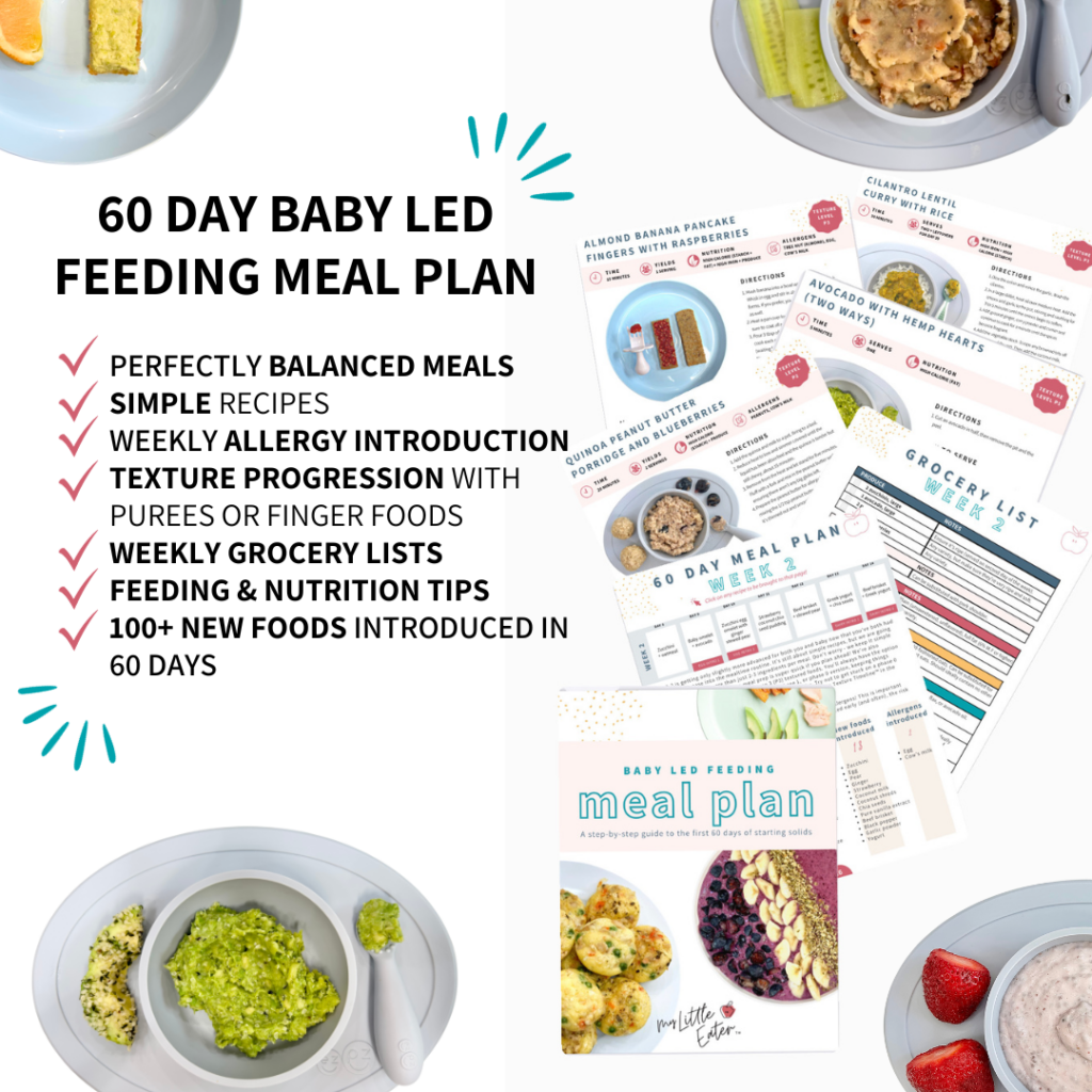 60 Day Baby Led Feeding Meal Plan by My Little Eater.