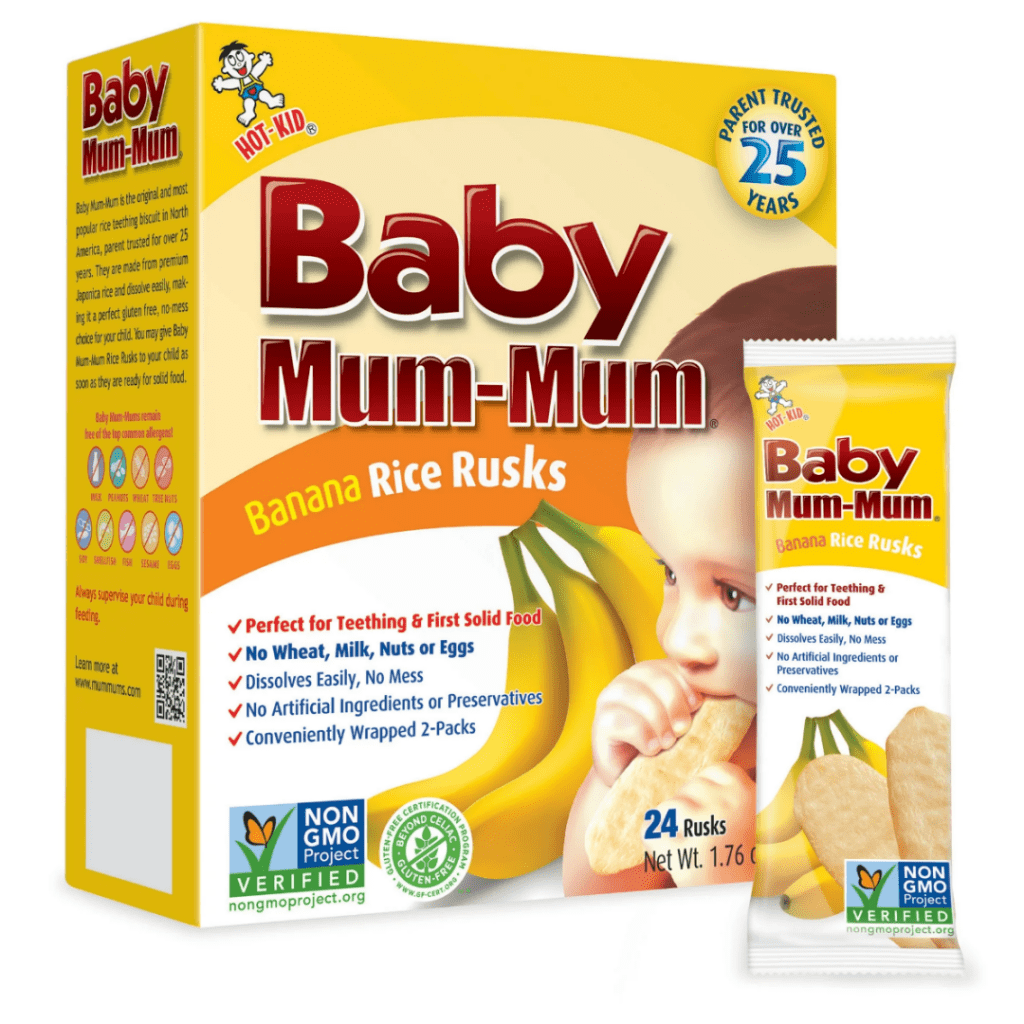 Rice rusks as a stocking stuffer for babies.