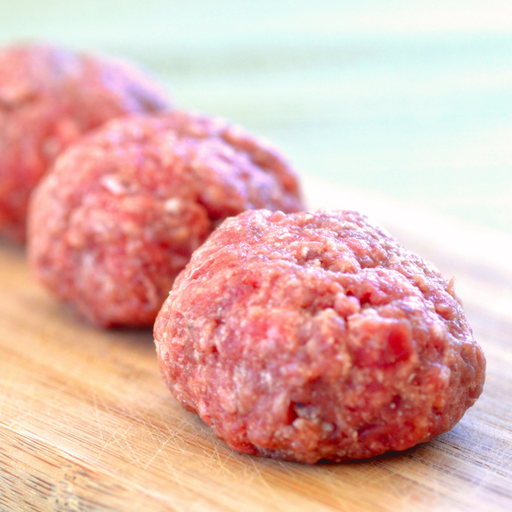 Ground beef meatballs; a healthy addition to your baby’s diet with lots of protein and healthy fats.