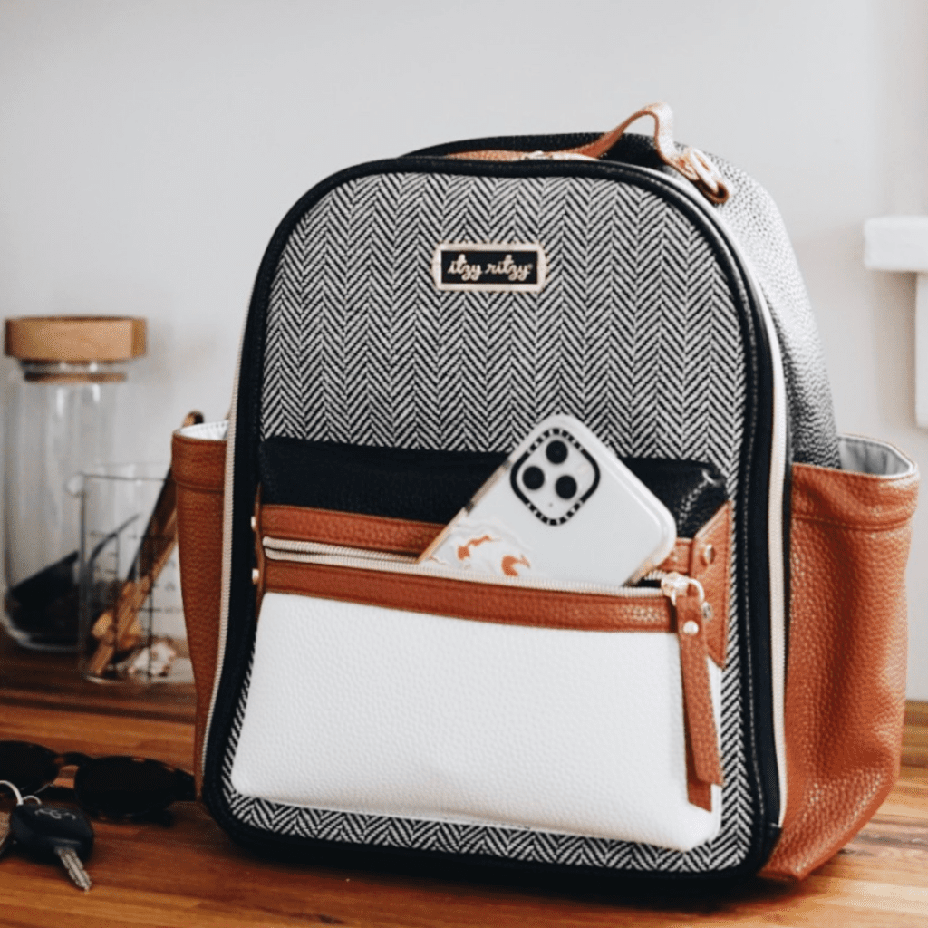 Itzy Ritzy mini diaper bag backpack; 2023 holiday gift guide for moms.