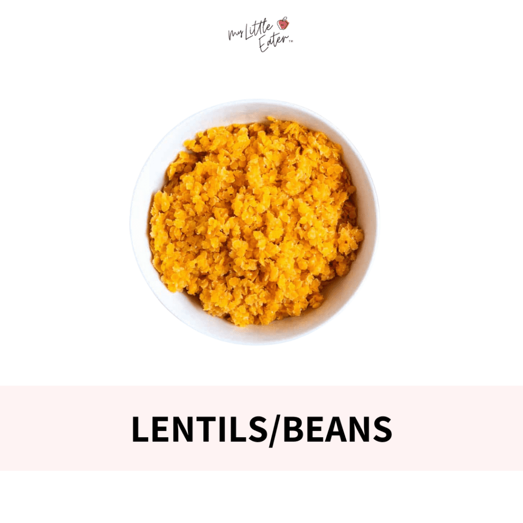 Lentils or beans as baby's first food.
