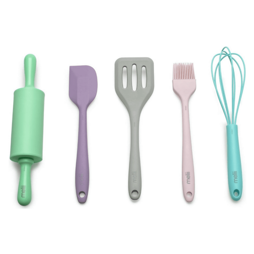 Kitchen utensils for toddlers to cook with.