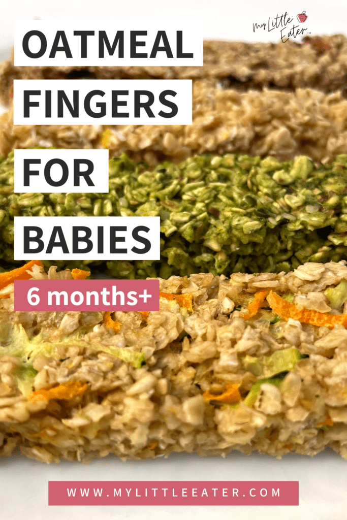 Oatmeal (or porridge) fingers for babies made from rolled oats.