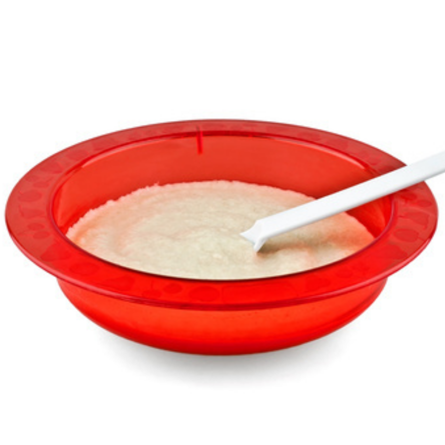 High-iron infant cereal in a bowl.