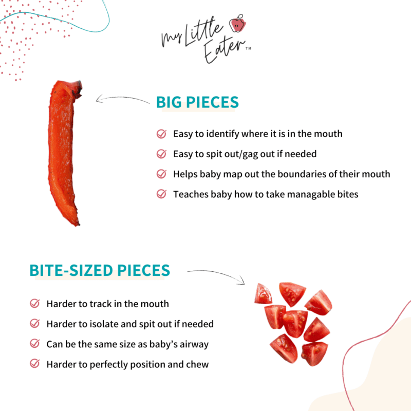 Food sizes and shapes for babies: why bigger is better (and safer) for