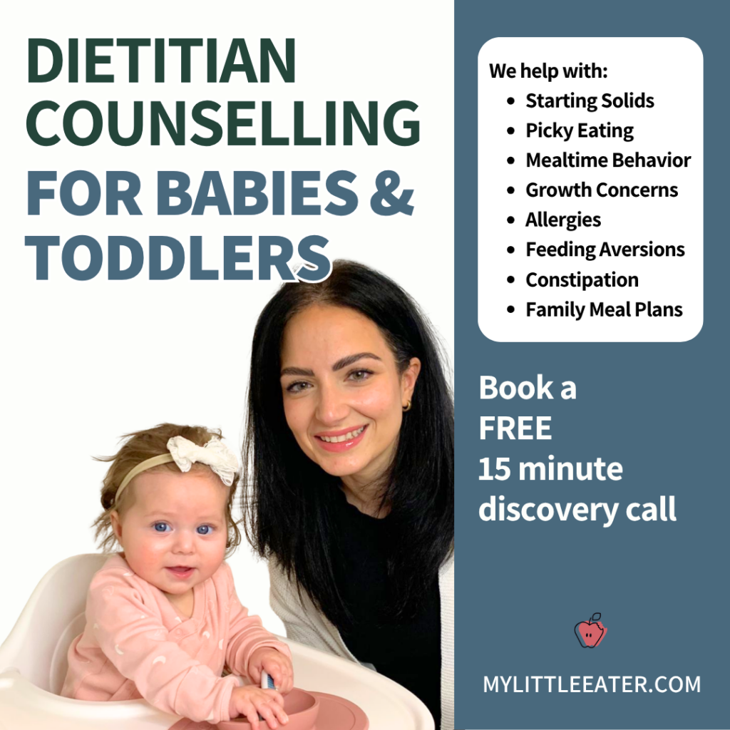 Dietitian counselling for babies and toddlers