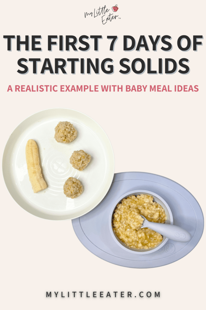 Example first week of starting solids.
