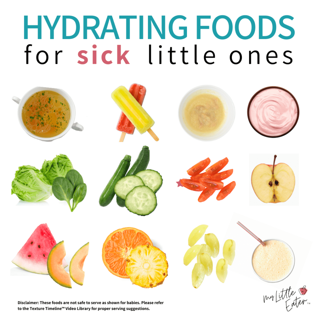 Hydrating foods for sick little ones to offer during solid meals for babies and toddlers.