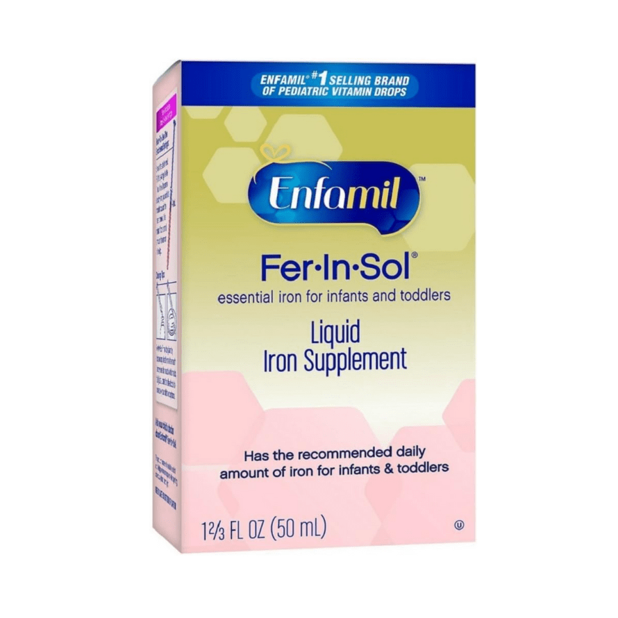 Enfamil Fer-In-Sol liquid iron supplement.