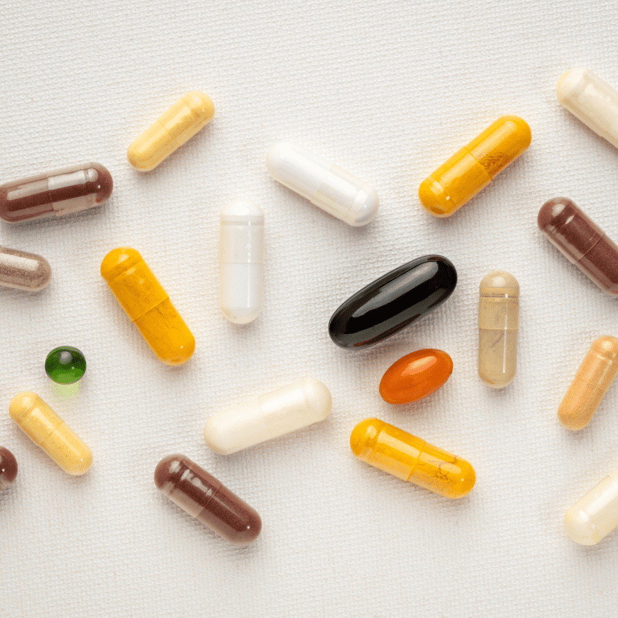 Various vitamins and supplements.