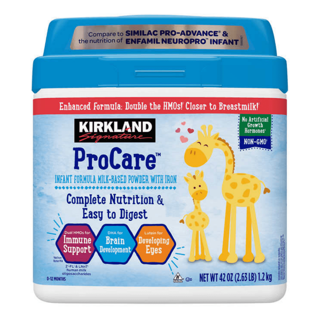 Kirkland Signature ProCare infant formula.