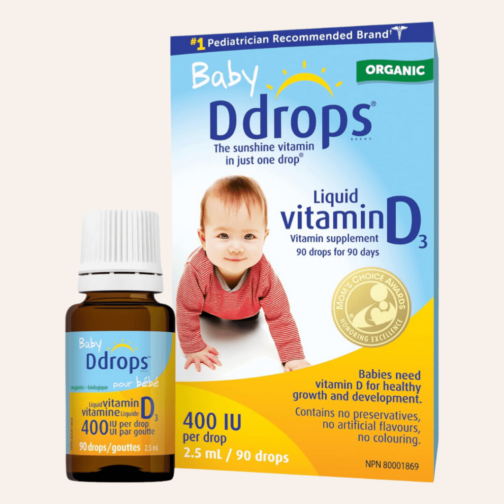 Baby D drops, liquid vitamin D for babies.