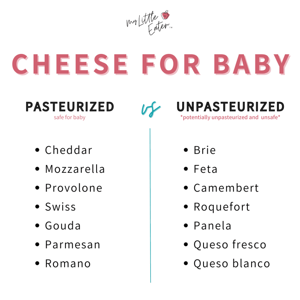 Pasteurized vs. unpasteurized soft cheeses for baby.