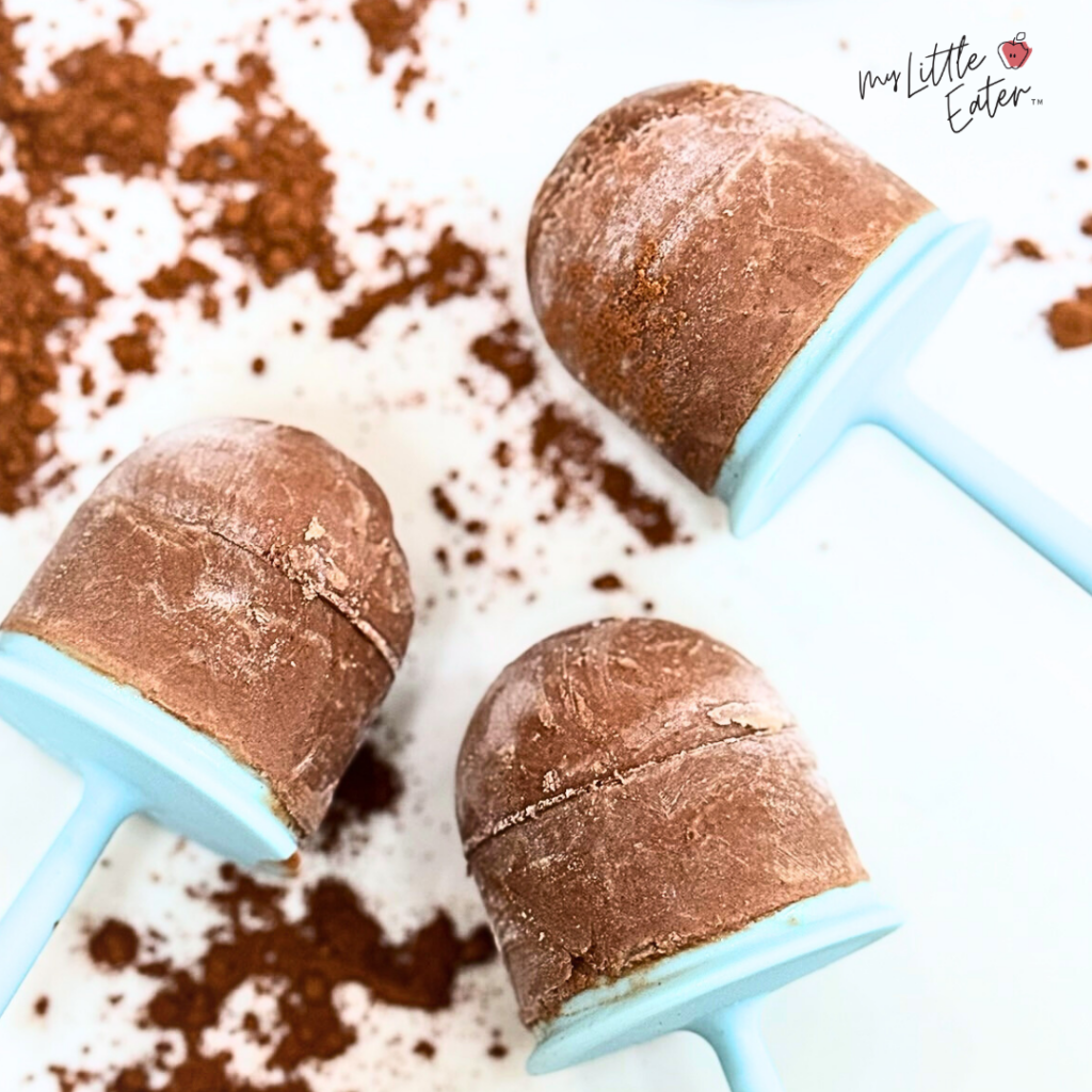 Healthy chocolate popsicles.