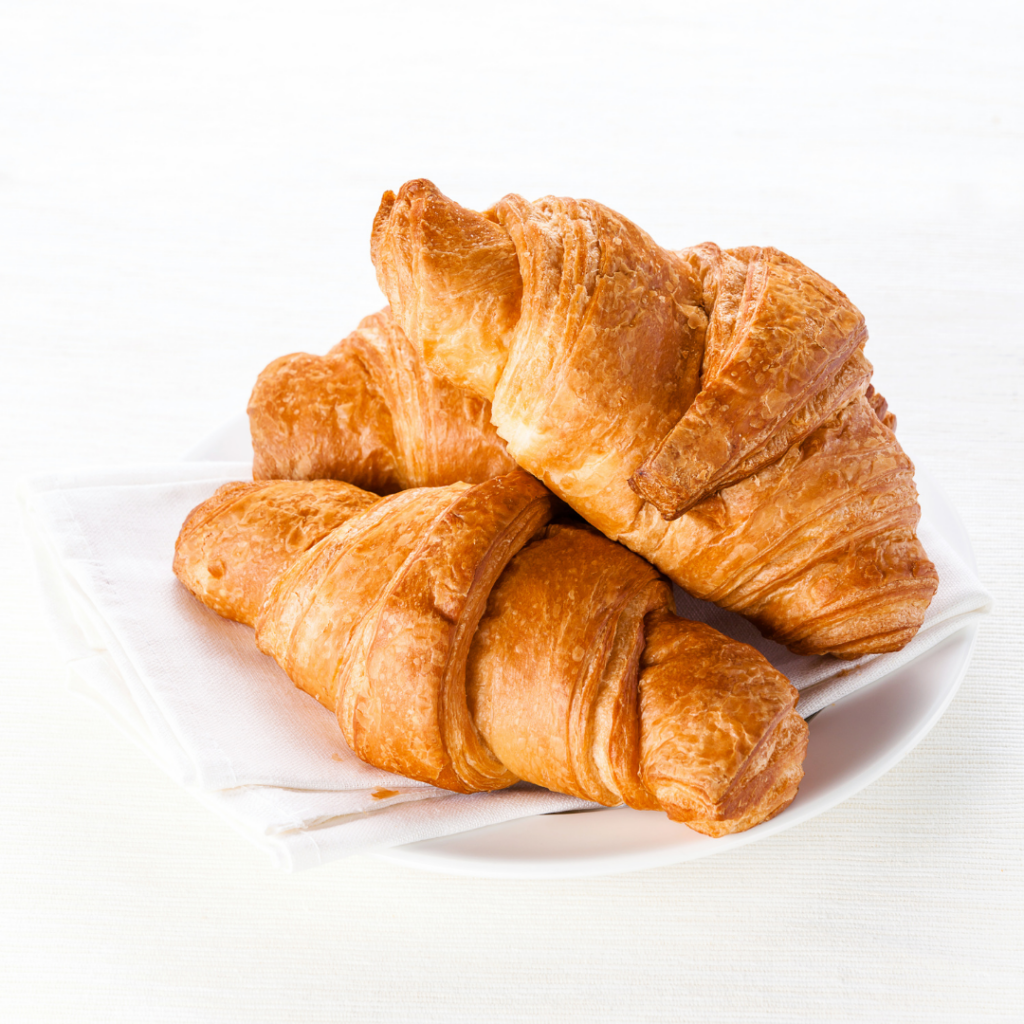 Plate of croissants.