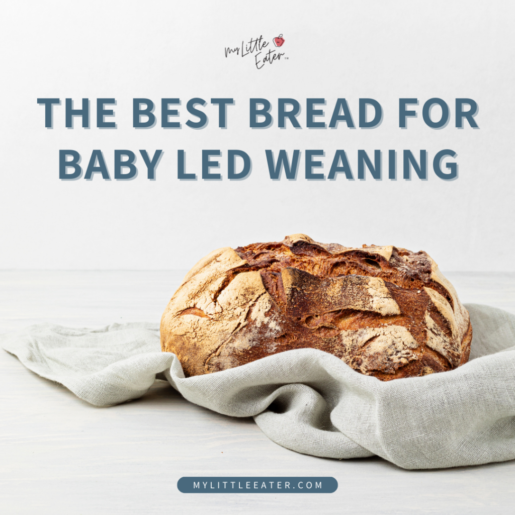 The best bread for baby led weaning; fresh bread pictured wrapped in cloth.