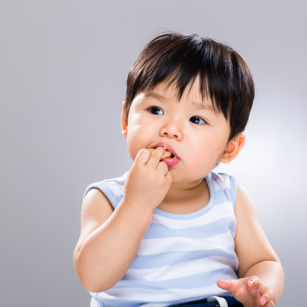 Baby eating solid foods.