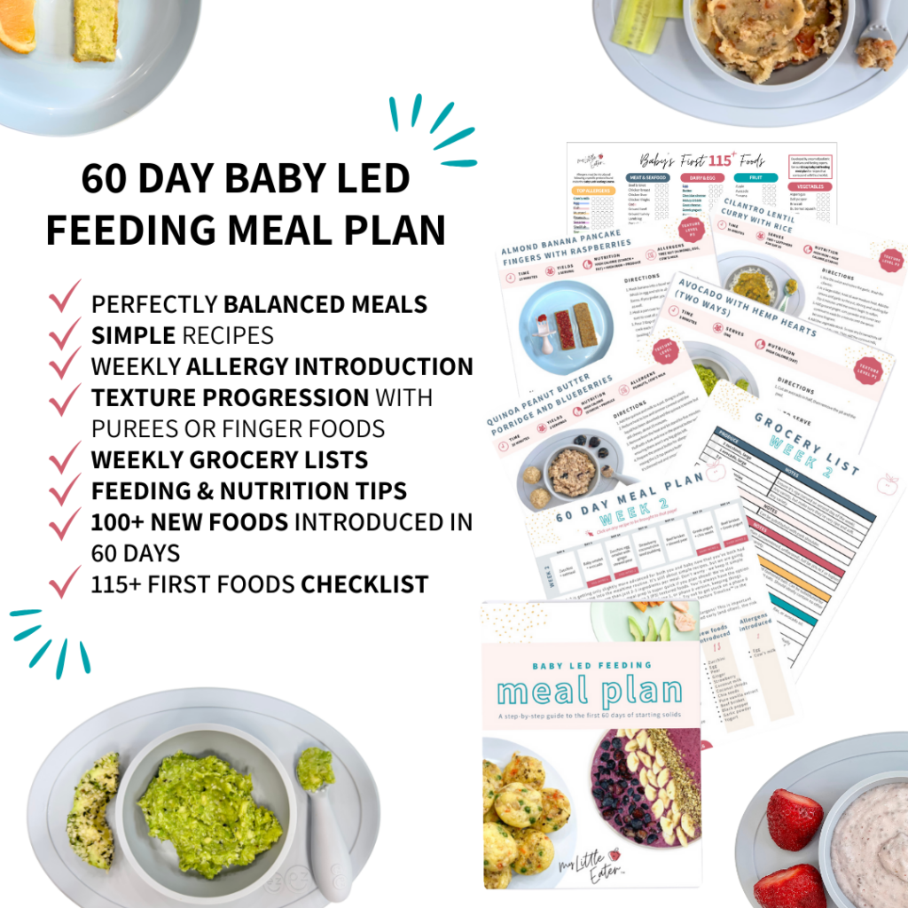 My Little Eater's Baby Led Feeding meal plan.