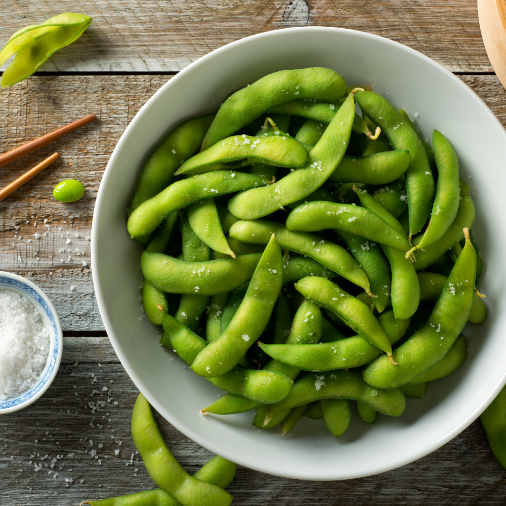 Edamame in a bowl.