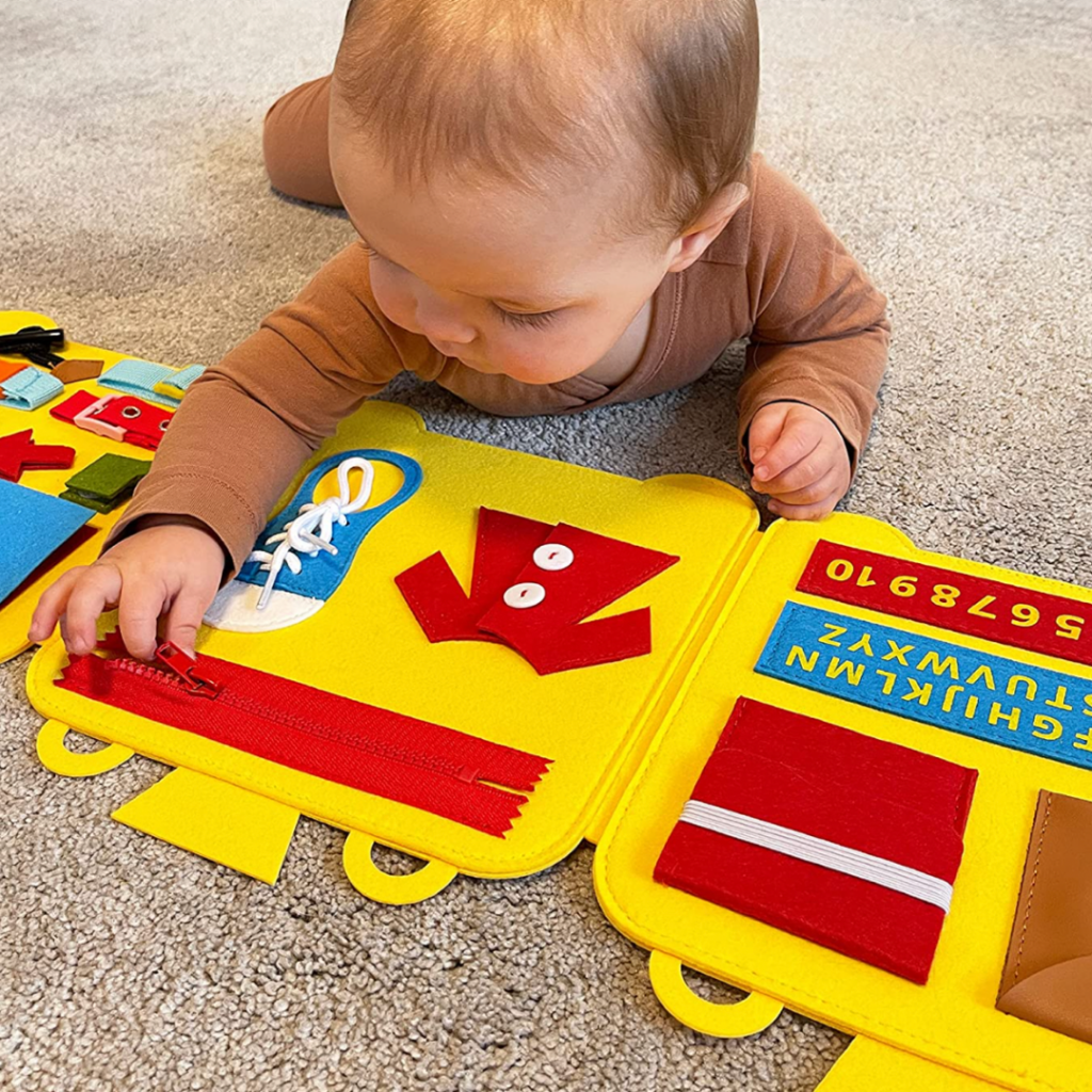 A busy board to keep baby entertained is the perfect present.