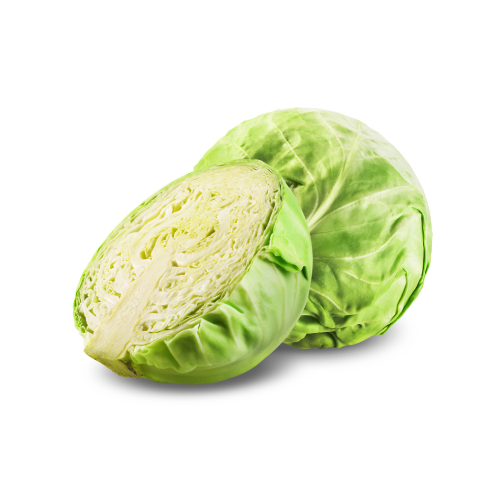 Raw cabbage of the cruciferous vegetable family with many health benefits.