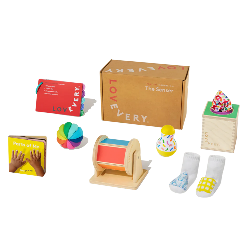 Lovevery play kit including many open ended toys for babies.