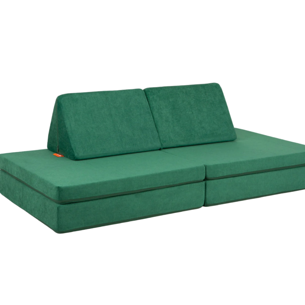 The Nugget Play Couch in dark green.