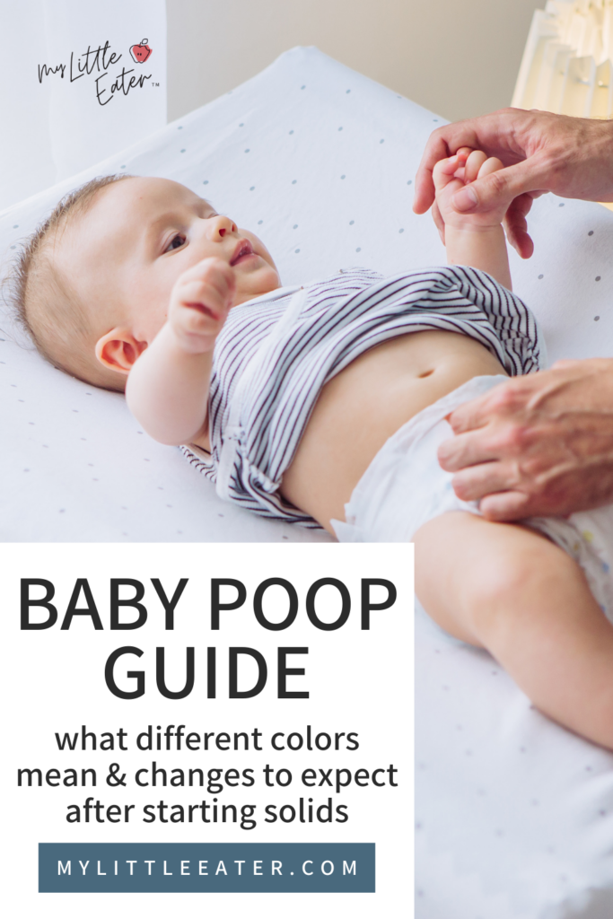 Baby poop guide: what different colors mean & changes to expect in baby poop after starting solids.