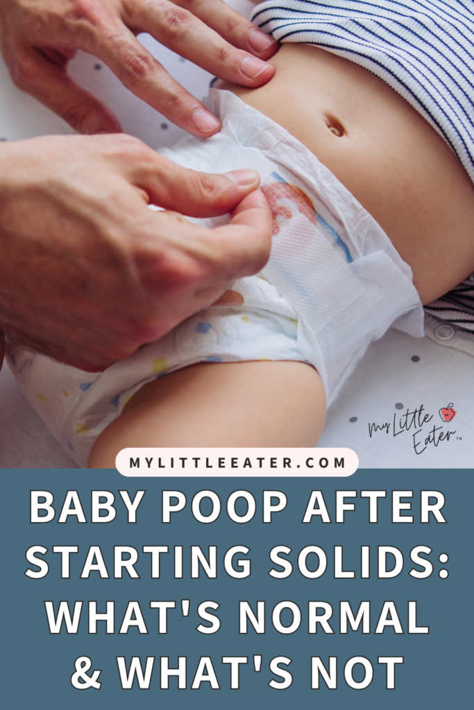 Baby poop after starting solids: what's normal & what's not as your baby's diet changes.