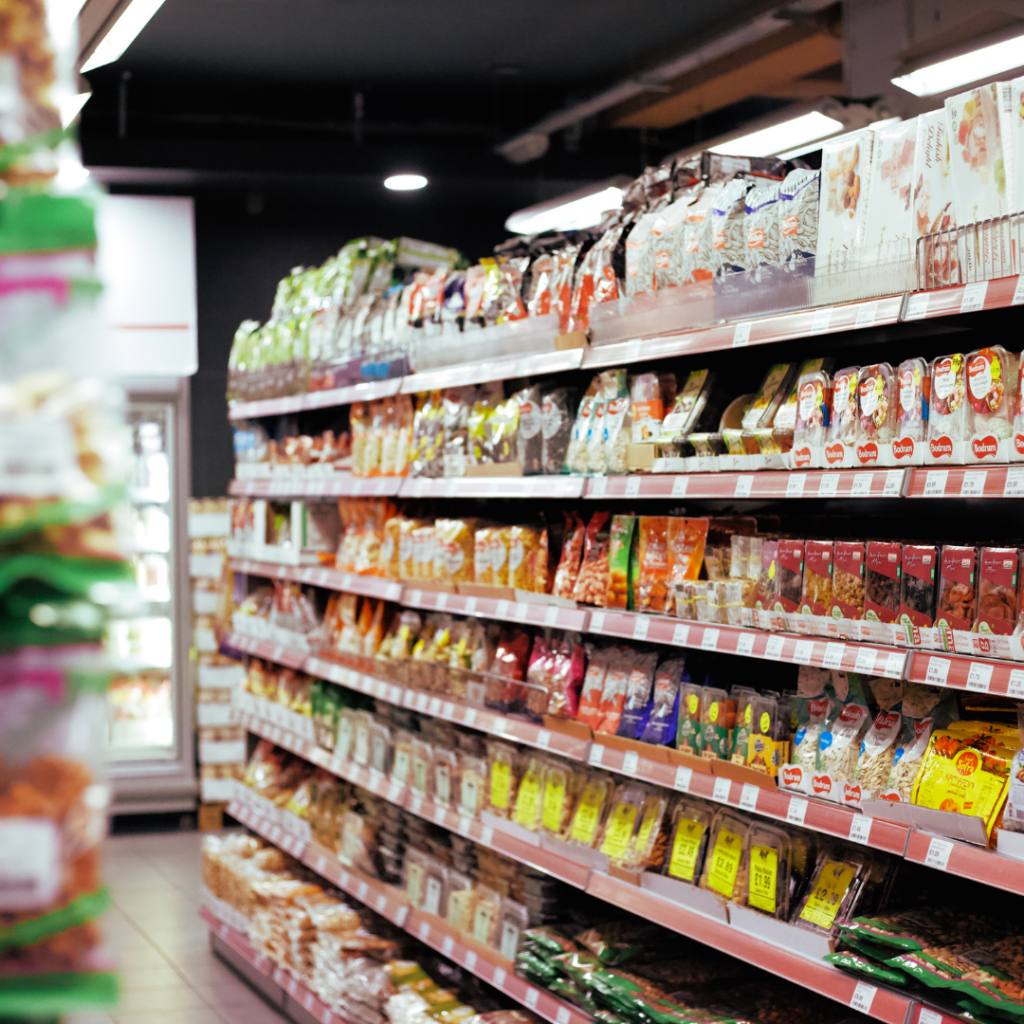 Baking aisle at a grocery store.