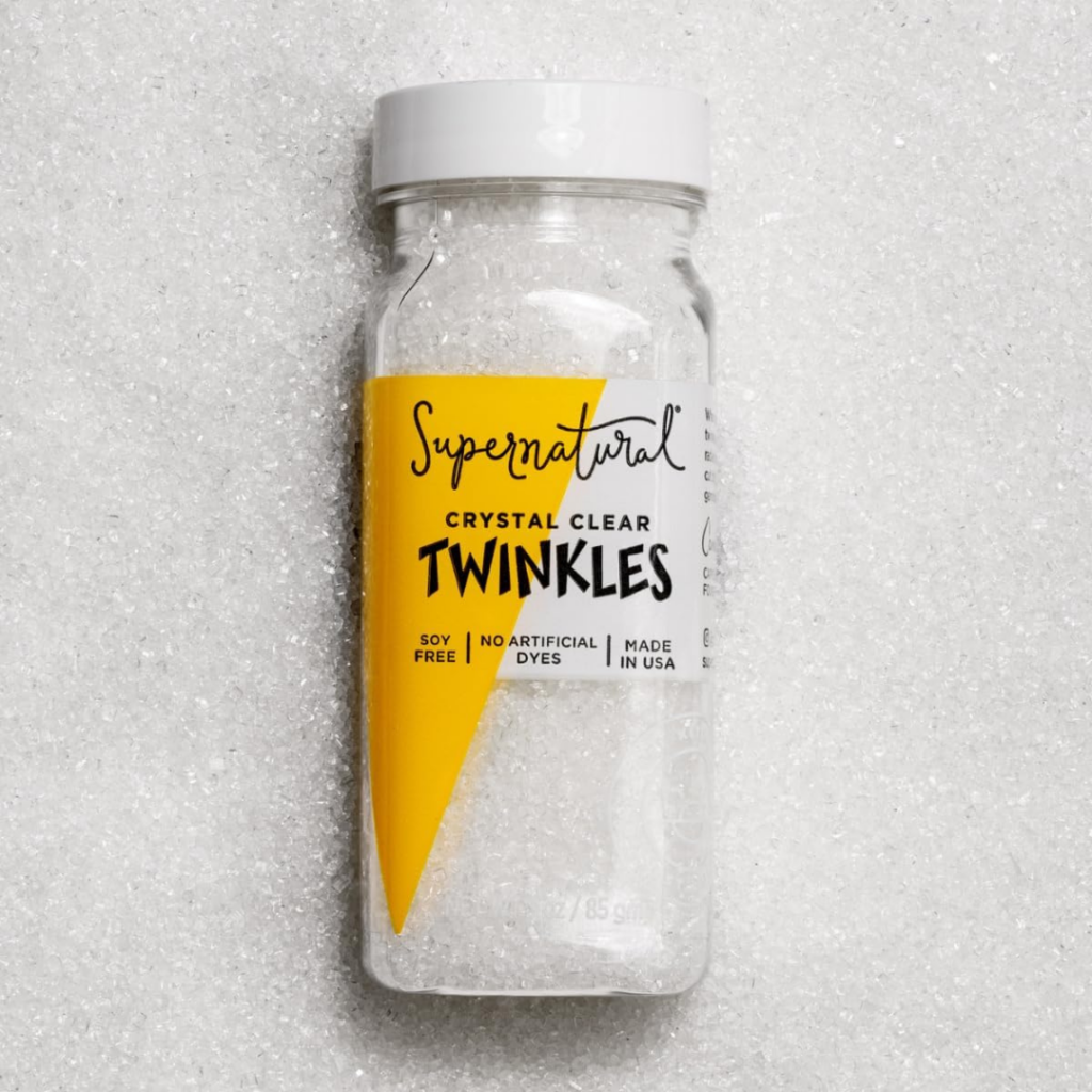 Supernatural brand, crystal clear sprinkles.