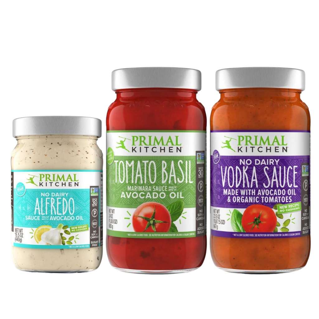 Primal Kitchen pasta sauces, perfect for baby pasta dishes.