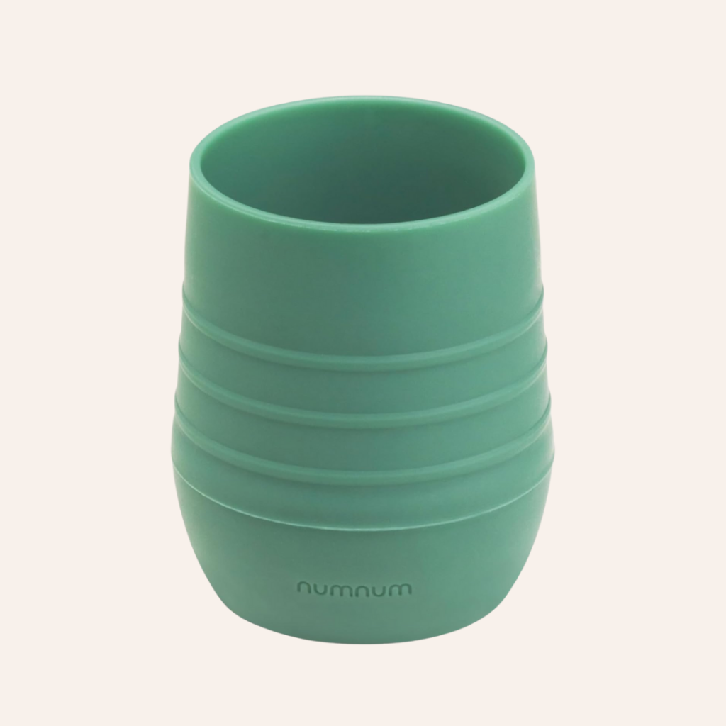 Green num num tiny training cup for babies.