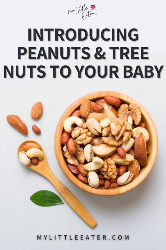 Introducing nuts to baby (including both peanuts and tree nuts).